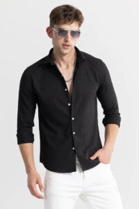 Snitch Clasp Striped Black Shirt